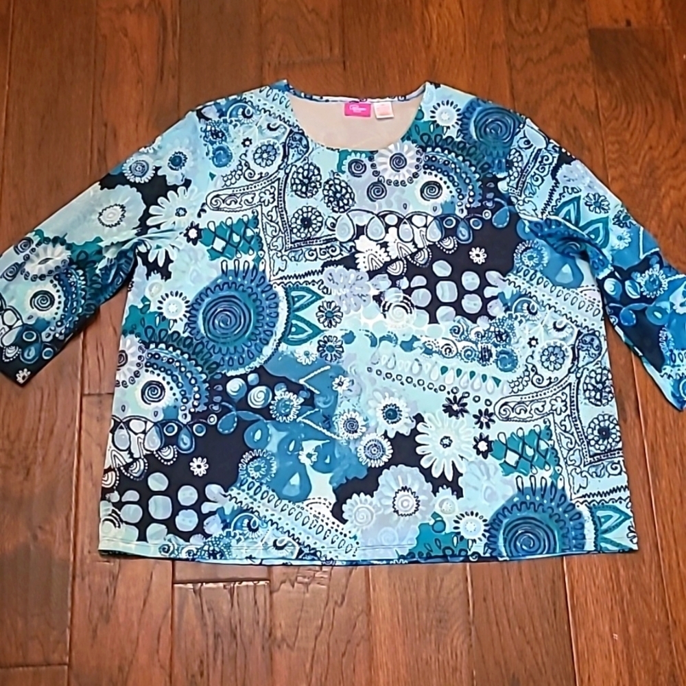 Cappagallo 3/4 length sleeve top size 3X